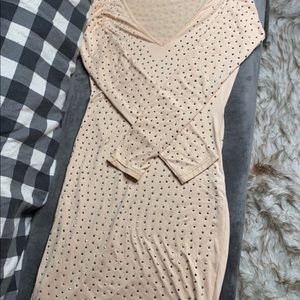 Worn once Bedazzled nude dress
